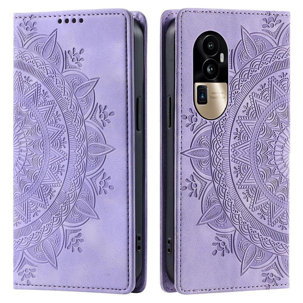 Для OPPO Reno10pro+ 5G Чехол-книжка из PU-кожи с тиснением «Мандала», с магнитной застежкой