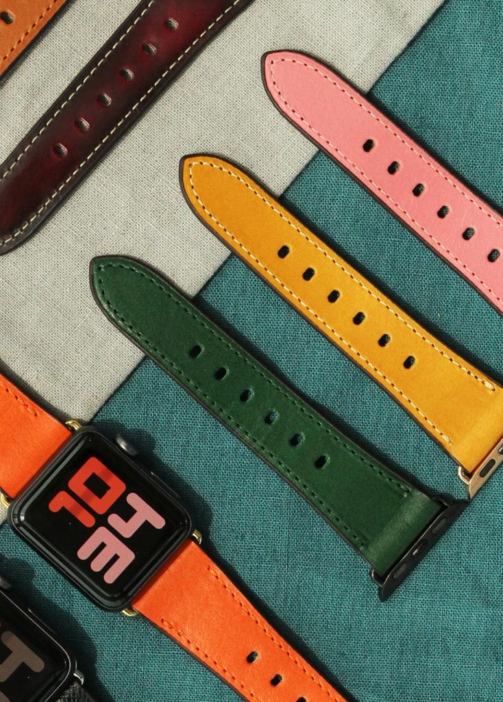 Matteu Базовый кожаный ремешок для Apple Watch из натуральной кожи 17 цветов (Тип C)