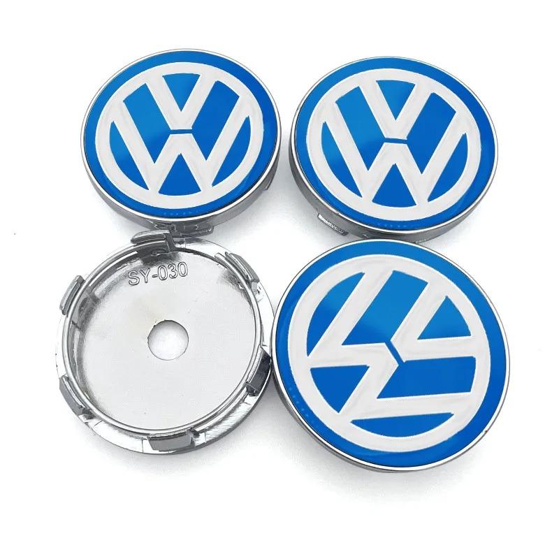 VFHJQ1 Car Wheel Center 4PCS 60MM Cap Hub Covers Badge for Volkswagen VW Polo Golf-4 5 6 7 MK5 CC Tiguan Passat MK6 MK7 Accessories