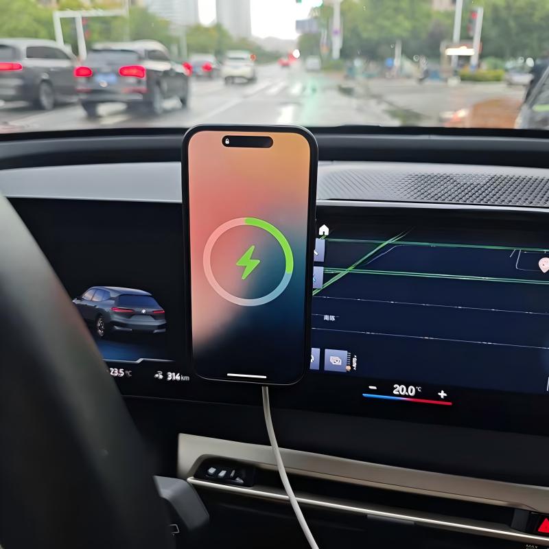 For BMW 3 4 Series I3 I4 2023 2024 2025 G20 G22 G23 15W Wireless Charger Magnetic Stand Phone Holder Car Accessories Trim