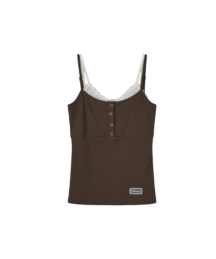 MELLOTORY Lace Layered Sleeveless Top (2 Colors)