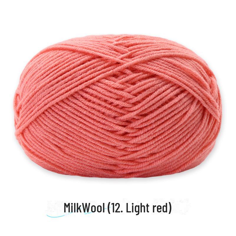 4-Strand Combed Milk Cotton Yarn Ball for DIY Crochet: Doll Making & Baby Sweater/Scarf Kit