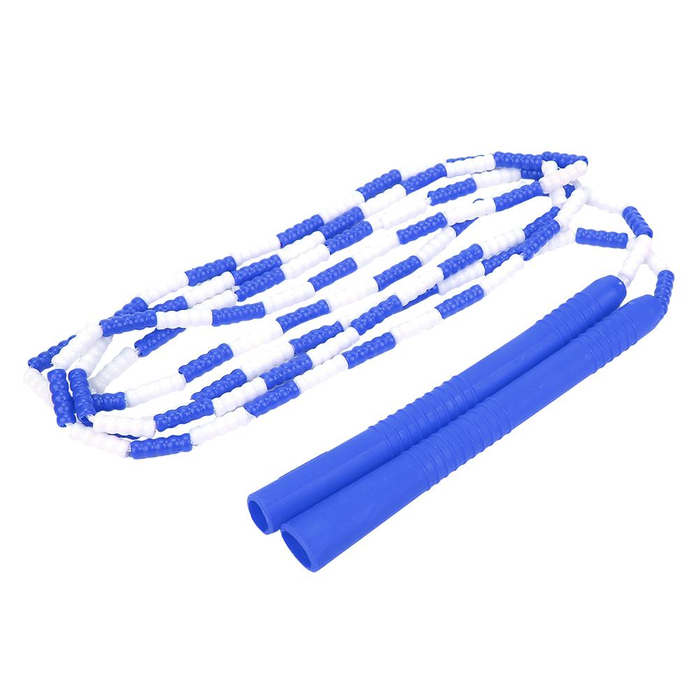 Скакалка сегментированная бисерная для взрослых и детей, спортивная, для упражнений, скакалка (Синий   Белый)