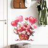 Экспортного качества Романтическая корзина с цветами в форме сердца Цветочный декор для спальни, общежития, дома Самоклеящиеся наклейки на стену