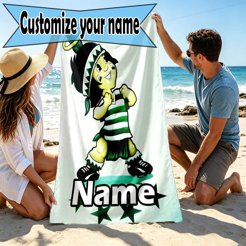 Custom Name Personalized Club Santos Laguna Print Beach Towel, for Trip Camping Beach Party Home Decor, Birthday Gift for Family & Friends
