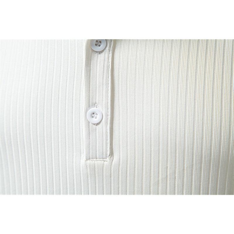 Летняя европейская и американская повседневная мужская футболка с коротким рукавом, на пуговицах, с вырезом Генри, в рубчик, мужская, однотонная, топ