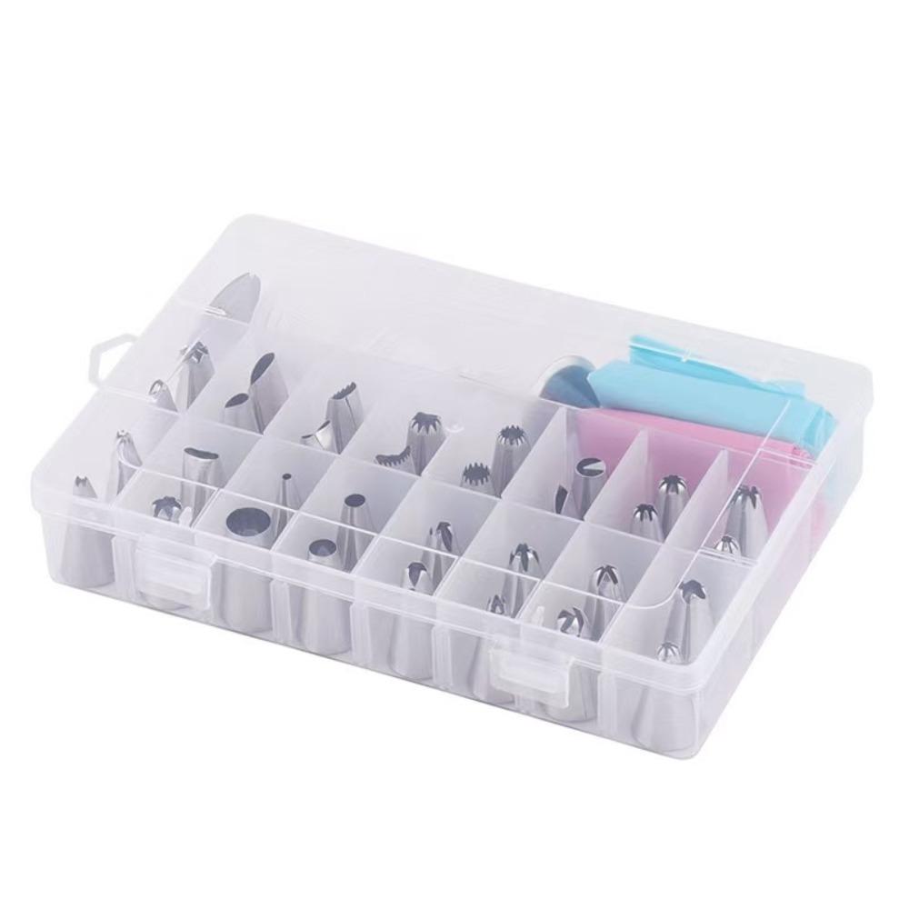32Pcs Cake Decorating Tools Reusable Pastry Bags Stainless Steel Nozzles Tip for Frosting Cookie Cupcake DIY Dessert Baking Tool