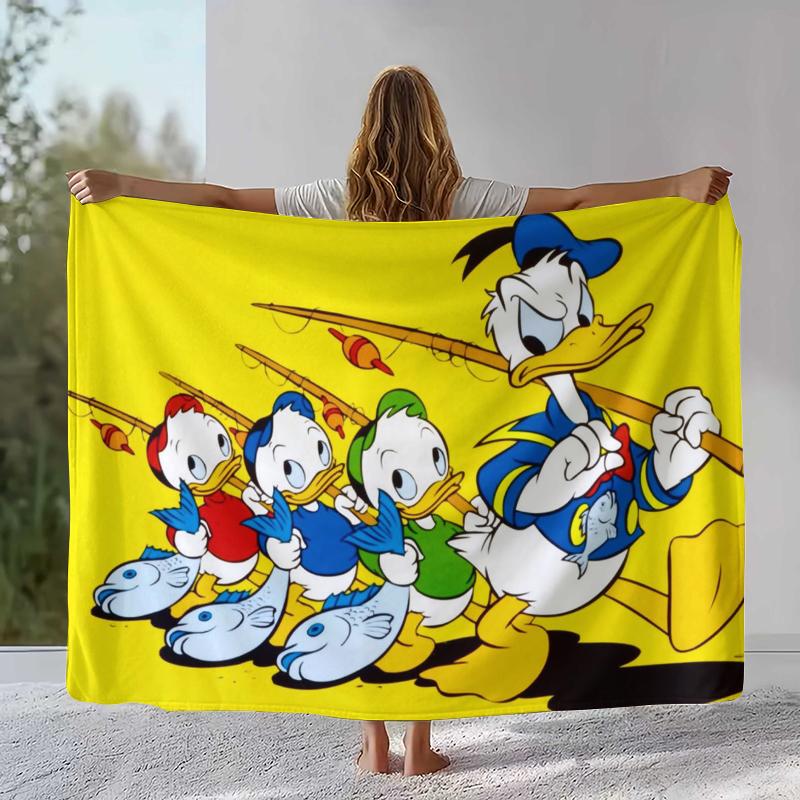 Cartoon Mickey Minnie Mouse Donald Duck Flannel Blanket,Ultra Soft Warm Plush Throw for Home Bedroom Bed Sofa Cover Office gift