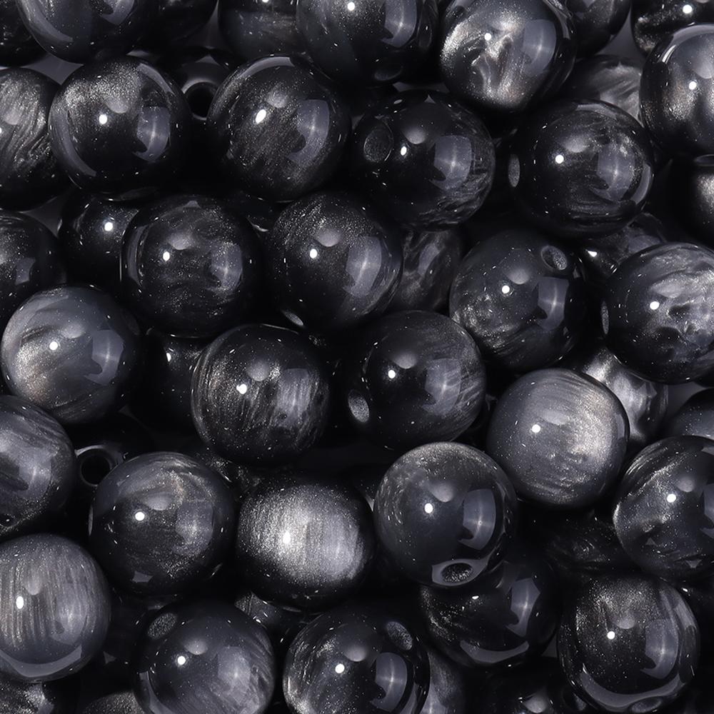 20-50pcs/lot 8 10 12mm Gradient Color Imitation Cat Eye Beads Loose Resin Round Beads For DIY Charms Earrings Bracelet Accessory