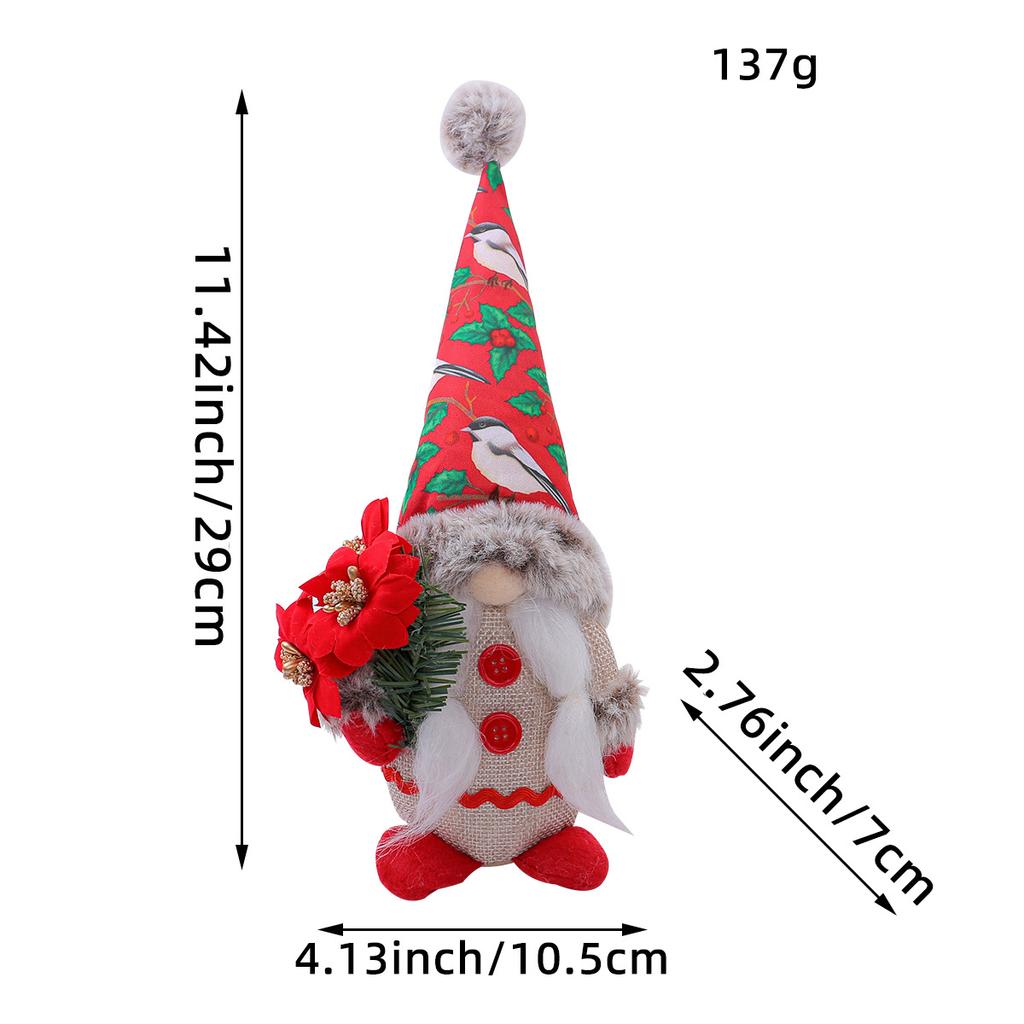 Festival Decoration Standing Posture Faceless Doll Cute Printed Hat Midget Doll Doll Window Decoration Props