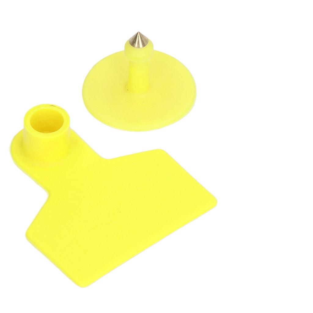 100 комплектов ушных бирок для скота, желтые, прочные, пластиковые, простые в использовании, пустые ушные бирки для крупного рогатого скота, коров, овец