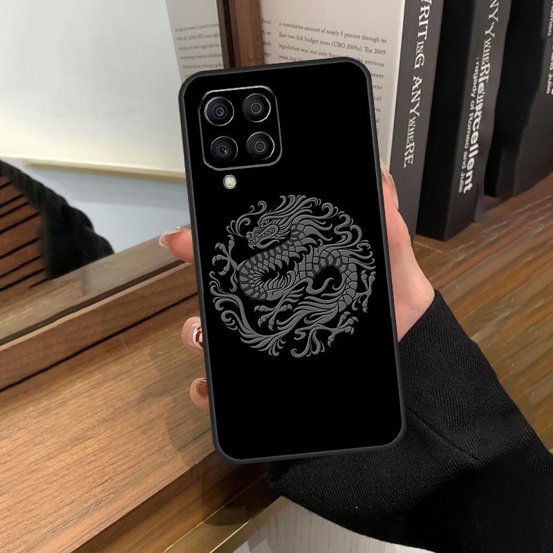 Кейс в китайском стиле с журавлем и драконом для Samsung Galaxy M13 M53 M51 M31 M11 M14 M34 M54 M12 M32 M52 M16 M36 M56 M15 M35 M55