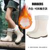 Water Shoes Japanese and Korean Rain Shoes Women's Medium Tube New Outdoor Non-slip Thick-soled Water Boots Velvet Rubber Shoes Rain Boots