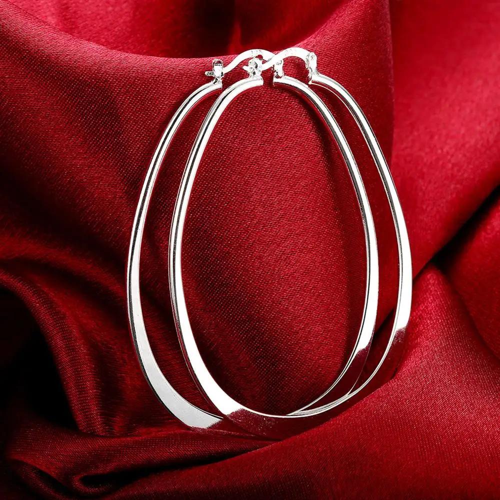 Серьги-кольца из серебра 925 пробы высшего качества, простые круглые, для женщин, модные, свадебные, помолвочные, обереги, ювелирные изделия