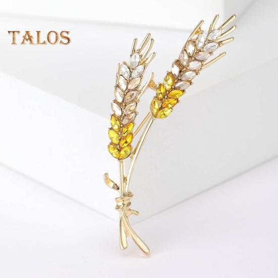 Женская брошь в форме пшеницы, искусственный кристалл, противоскользящая сумка на плечо, костюм, пальто, воротник, шляпа, одежда, защита от воздействия, булавка для вечеринки, выпускного вечера, ювелирные изделия для одежды невесты