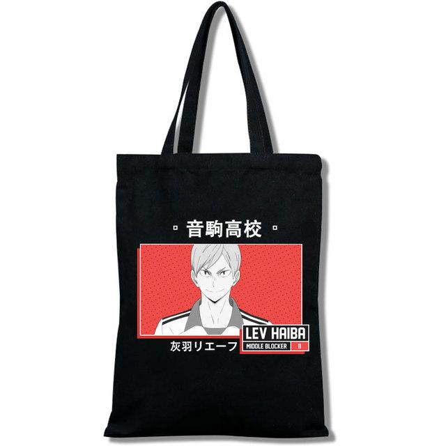 Футболка Haikyu Manga Nishinoya Yuu Oikawa Tooru с мультяшным принтом и графическим принтом, сумки для покупок для девочек, модная повседневная сумка-тоут