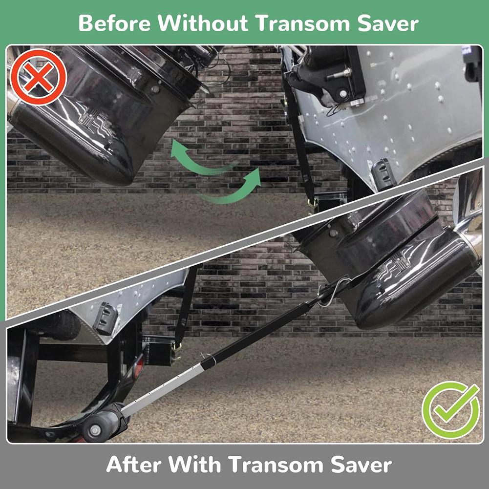 Boat Motor Transom Saver Support Adjustable Length 23 to 35 Inches Heavy Duty Aluminum Composite Head for Trailers