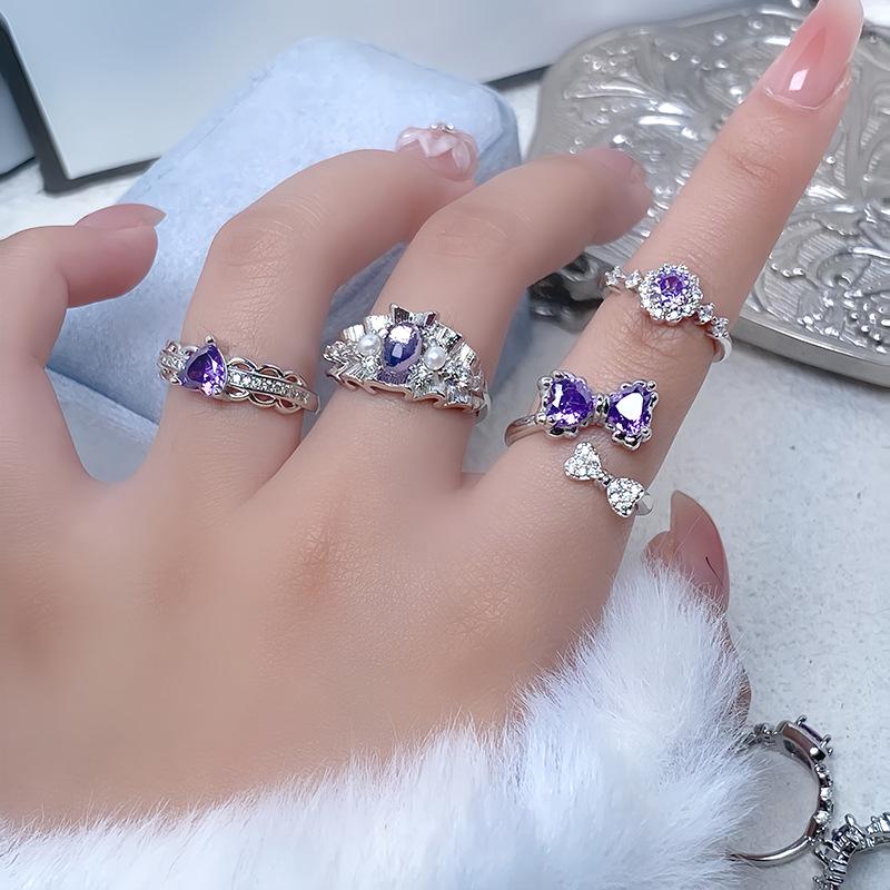 Фиолетовое Кольцо-Кольцо Сокровище Цир***** , Легкая Роскошь, Высокий Стиль, Изысканное Супер Сказочное Кольцо с Характером