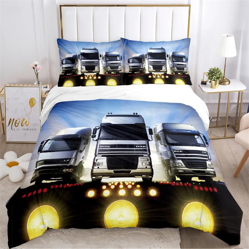 Набор пододеяльника с наволочкой DAF Truck Размеры: Twin, Full, Queen, King Подарок для детей Домашний текстиль