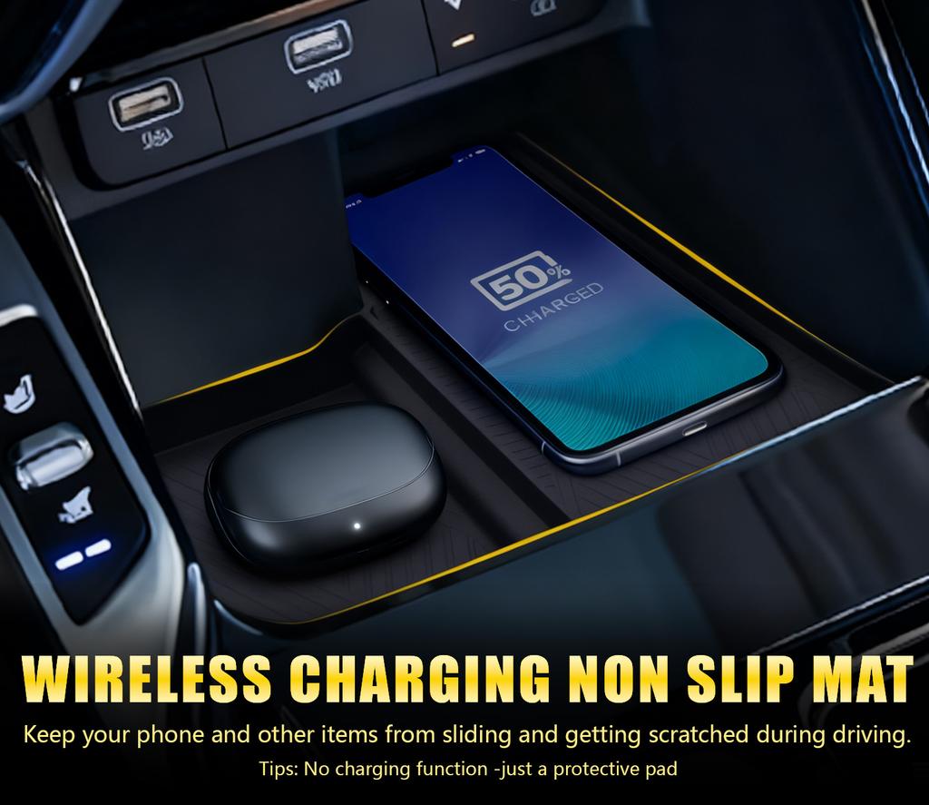 Для Kia Sorento 2025-2025 Беспроводная зарядная панель Автомобильные аксессуары для интерьера Автомобильный телефон Нескользящий коврик для зарядки Силиконовая защитная накладка