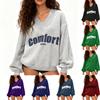 Oversized Sweatshirt For Women Loose Fit Letter Graphic Drop Shoulder Pullover Long Sleeve Crewneck Sweatshirt