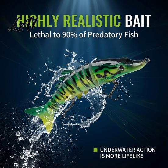 Freshwater Fishing Lure 13CM/17G Multi-Jointed Lure Realistic 8-Section Swimbait with Hooks Outdoor Bionic Hard Artificial Bait for Saltwater