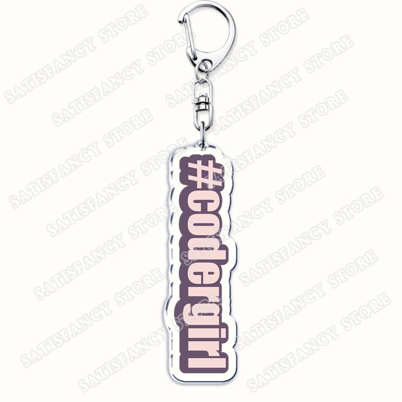 Funny Code Like A Girl Programmer Keychain for Accessories Programming Developer Computer Keyring Jewelry Fans Friends Gifts