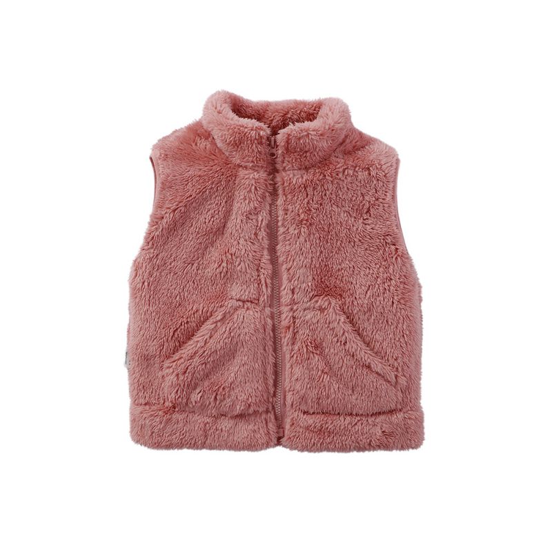 Детский теплый флисовый жилет без рукавов на пуговицах для детей 1-5 лет