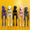 2/5Pcs 3D Printed Skeleton Refrigerator Magnet Poseable Skeleton Figurine with Movable Joints Articulated Skeleton Fridge Magnetic Decoration