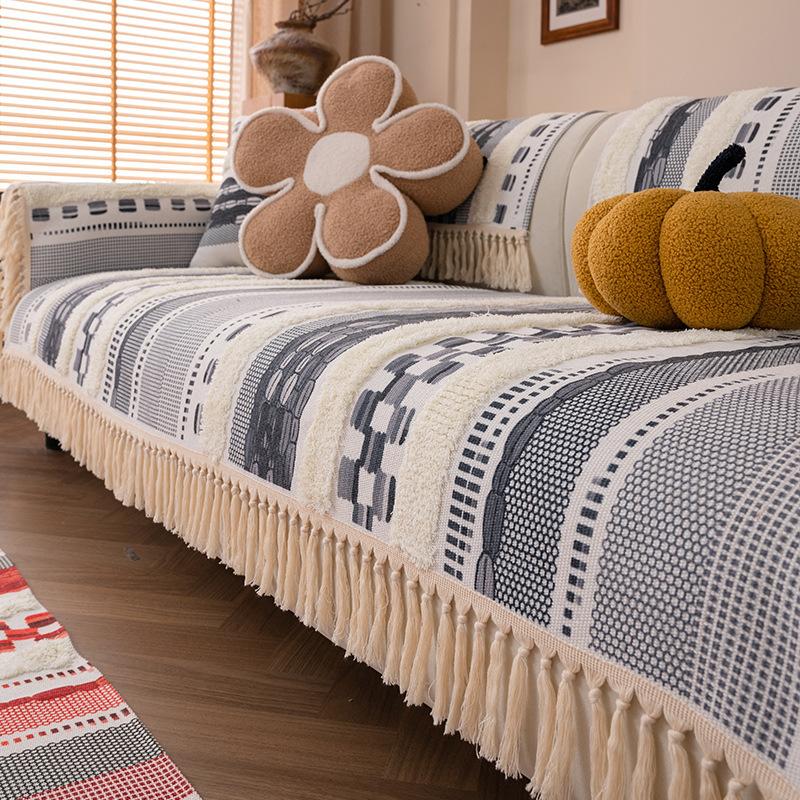 Универсальный чехол на диван из толстого льна «Четыре сезона», устойчивый к царапинам от кошек, протектор для дивана для мебели Airbnb