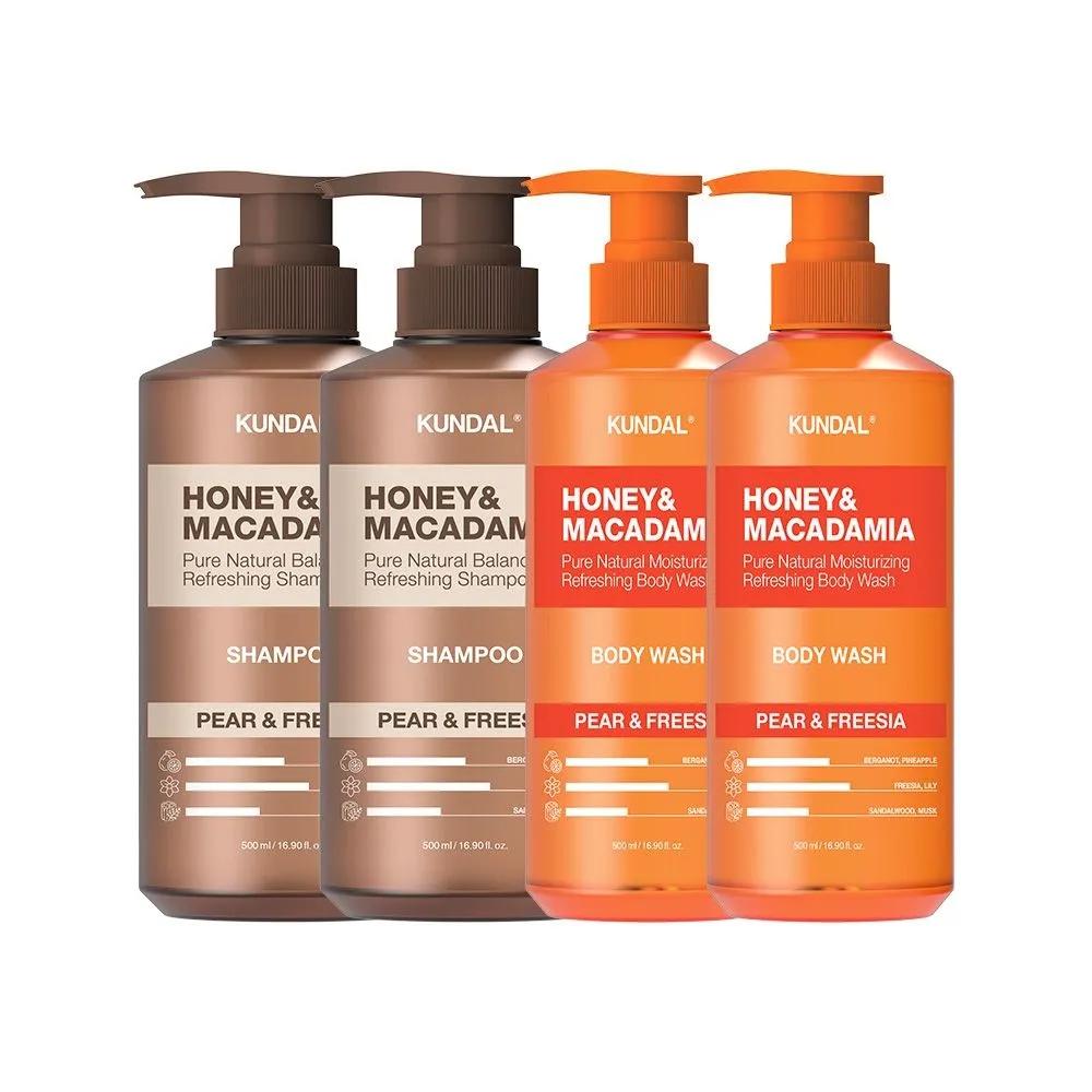 KUNDAL Nature Shampoo Pear & Freesia 500ml x2 + Body Wash Pear & Freesia 500ml x2