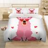 Мультяшный пододеяльник Альпака размера Кинг/Квин, милый комплект постельного белья с домашними животными для детей, модный дикий мир, 2/3 предмета, полиэстеровый пододеяльник