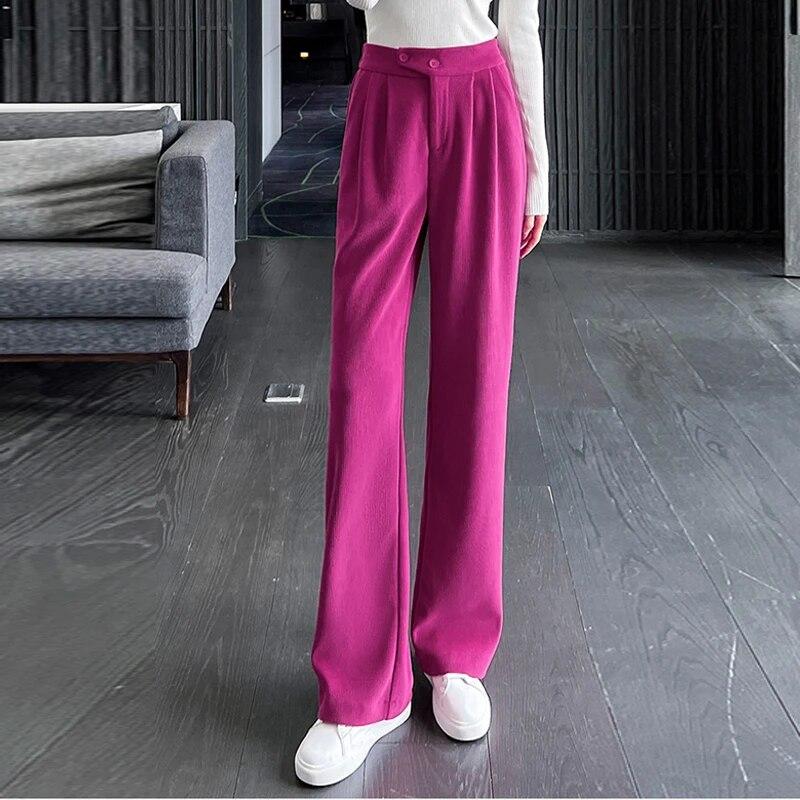Осень 2022, широкие брюки с высокой талией, модные женские повседневные свободные брюки, брюки для бега, уличная одежда, женские брюки 23627