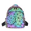 New Luminous Geometric Backpack Women's Bag Rhombus Zipper Backpack Trendy Matching Bag