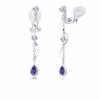Tanzanite Earrings for 925 Hypoallergenic To December White Present Women, Swaying, Adults, Silver, Metal, Non-pierced Earrings, Birthstone,