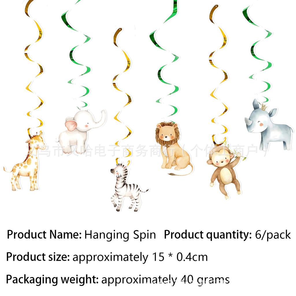 Jungle Safari Animal Kids Birthday Decorations Lions Tigers Giraffes Cake Topper Balloon Banner Party Baby Shower Supplies