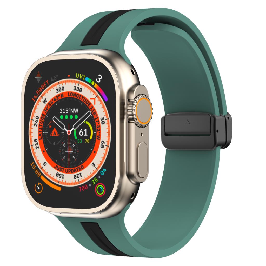 Магнитная застежка Ремешок Для Apple Watch Ultra 2 ремешок 49мм 44мм 40мм 45мм 41мм 38мм Силиконовый Браслет iWatch серия 7 3 6 5 se 8 9