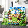 Name Custom Paw Dogs Print Flannel Blanket High Quality Warm Comfortable Cover for All Seasons Perfect for Gifts Home Decor