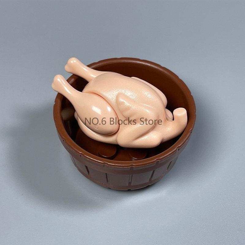 Конструктор MOC Городская сцена Блоки Строительные Блоки Еда Аксессуары Овощи Фрукты Тележка для покупок Бутылка вина Игрушка