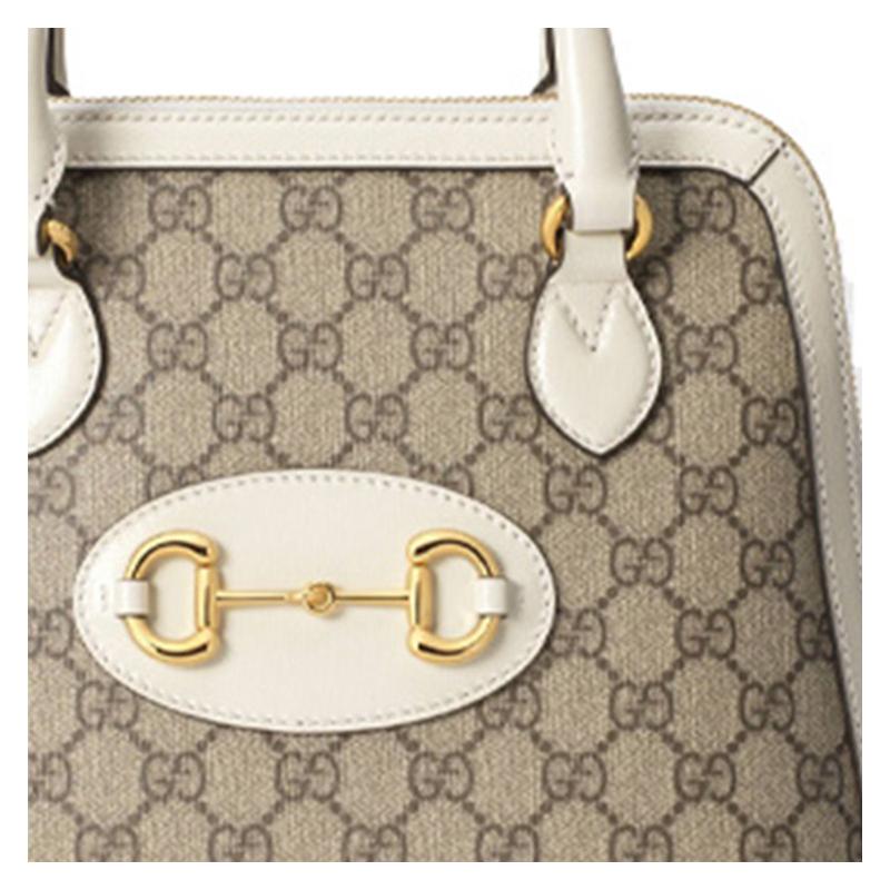 Gucci Пряжка-уздечка 1955 ретро универсальная золотая пряжка логотип с пресбиопией холщовая пэчворк ракушка сумка на плечо сумка через плечо маленький размер женская белая