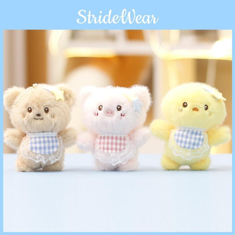 Star Bear Rabbit Plush Toys Keychain Super Soft Short Pile Pendant Children