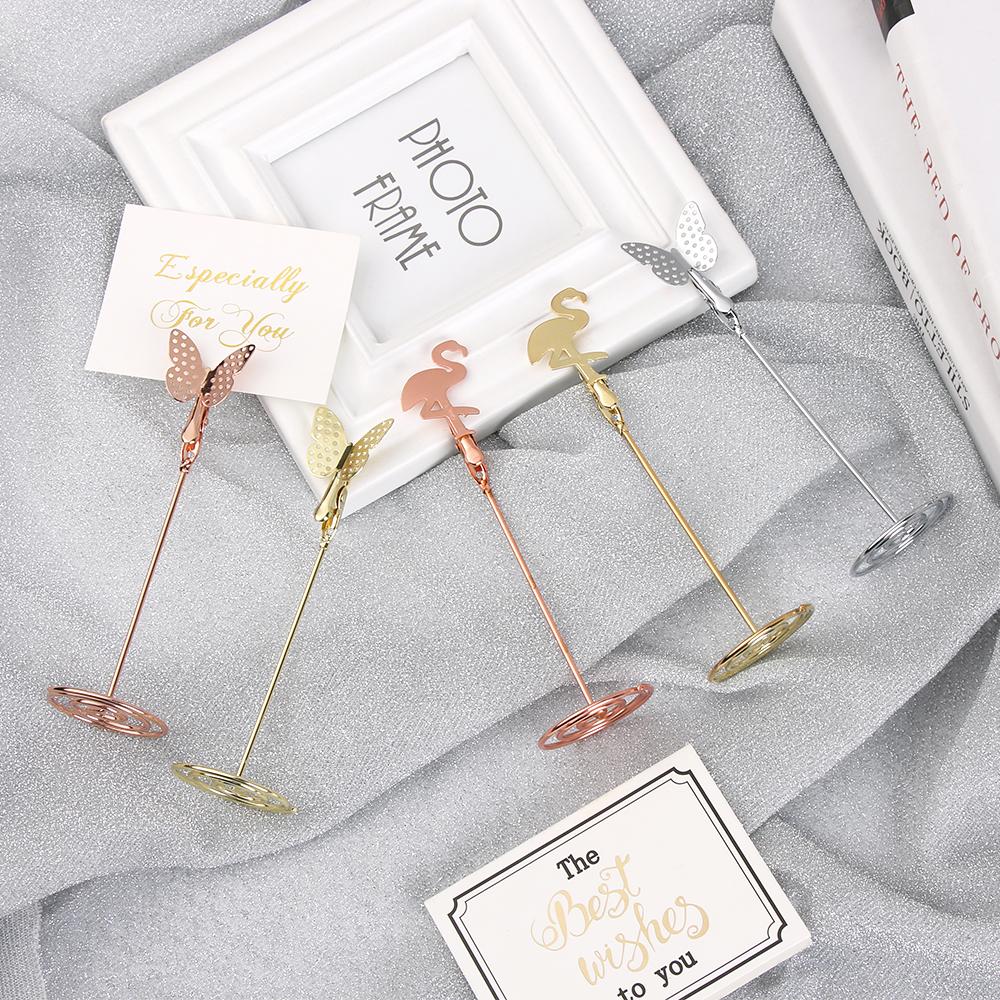 Decoration Paper Clamp Flamingo Pattern Butterfly Shape Clamps Stand Photos Clips Place Card
