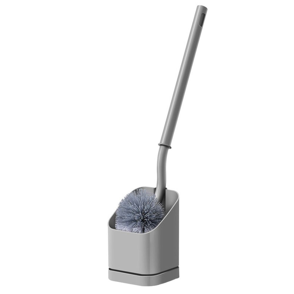 С базовой пластиковой туалетной щеткой с длинной ручкой, инструментами для чистки ванной комнаты, держателем для чистки без пробивания отверстий