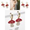 Trendy Alloy Mushroom Earrings For Women European Style Drop Oil Metal Ear Accessories