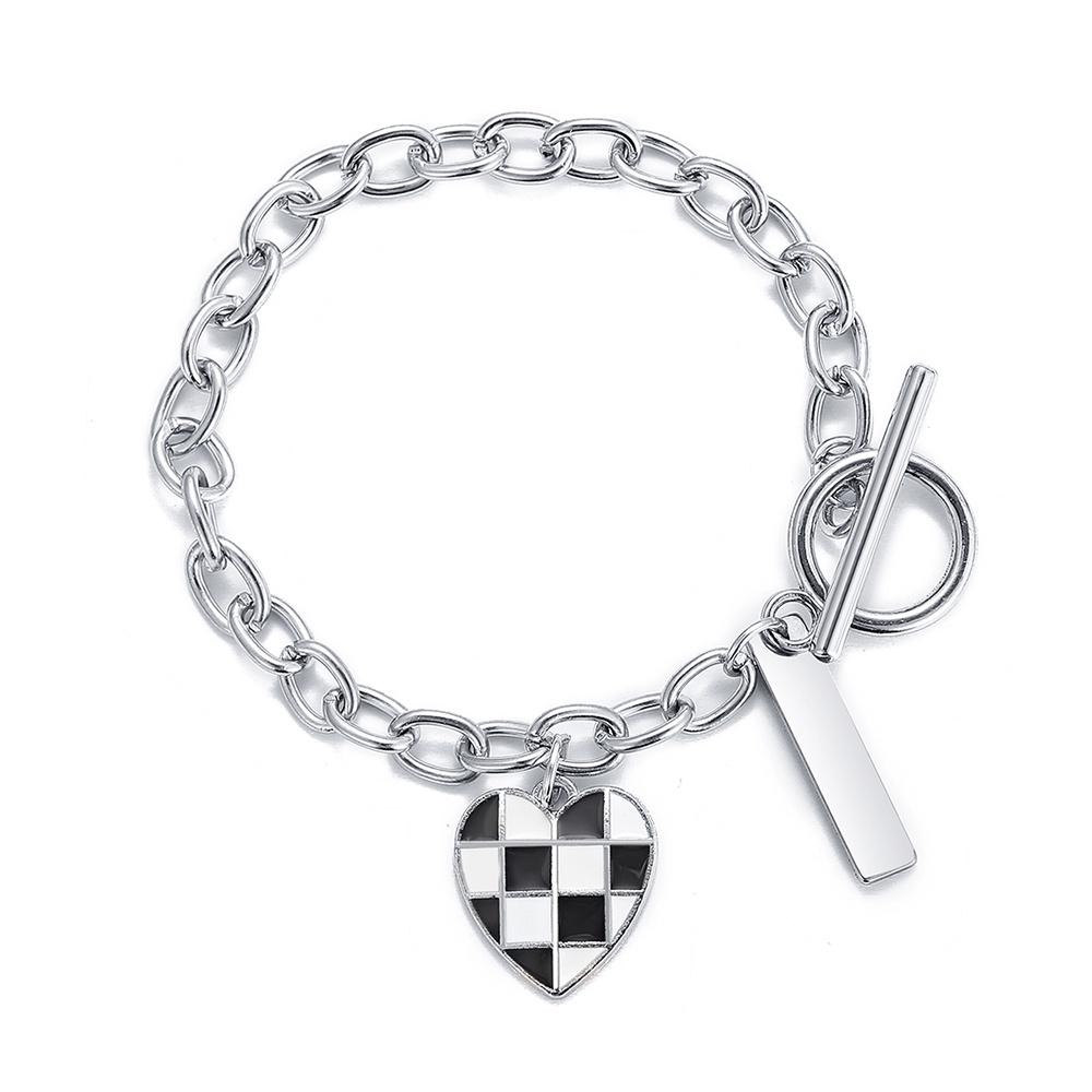 iF ME Женский браслет в стиле панк с серебряным сердечком, модный кулон, многослойные браслеты, ювелирные аксессуары, подарок