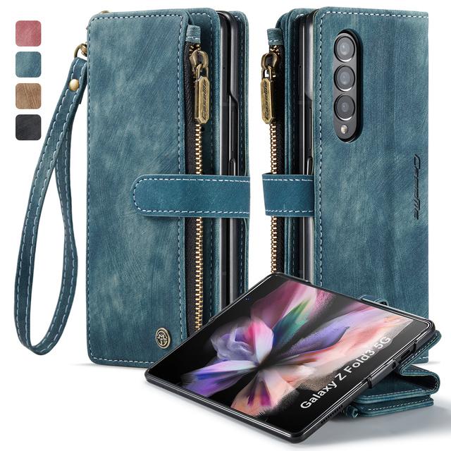 Деловой кожаный складной чехол с карманом для карточек для Samsung Galaxy Z Fold4 Fold 4 Fold3 Fold 3 5g S22 S23 Ultra S21 Plus S20 Fe Чехлы