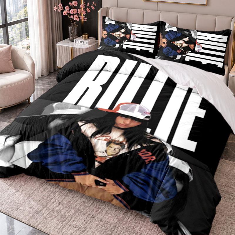 Billie Eilish 3Pcs Bedding Set Duvet Cover With Two Pillowcases For Bedroom Home Decoration