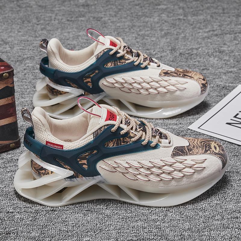 Fashion New Men's Casual Sports Shoes Fly Woven Mesh Breathable TPU Hollow Sole Wear-resistant Anti-slip Tennis Basketball Sports Shoes