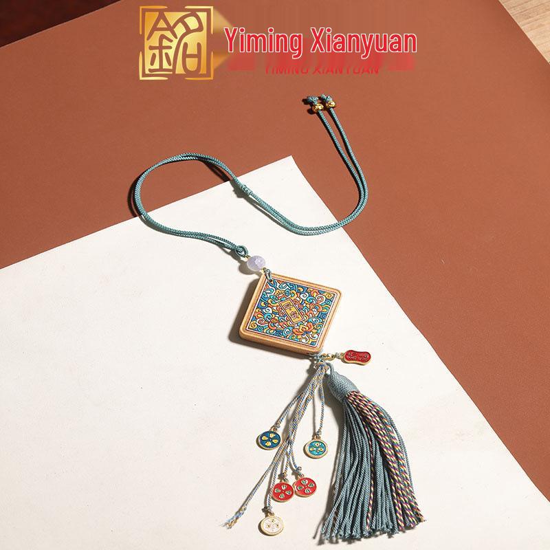 Ebony and Rosewood DIY Painted Tassel Car Pendant: Sandalwood Hanging Ornament Gift