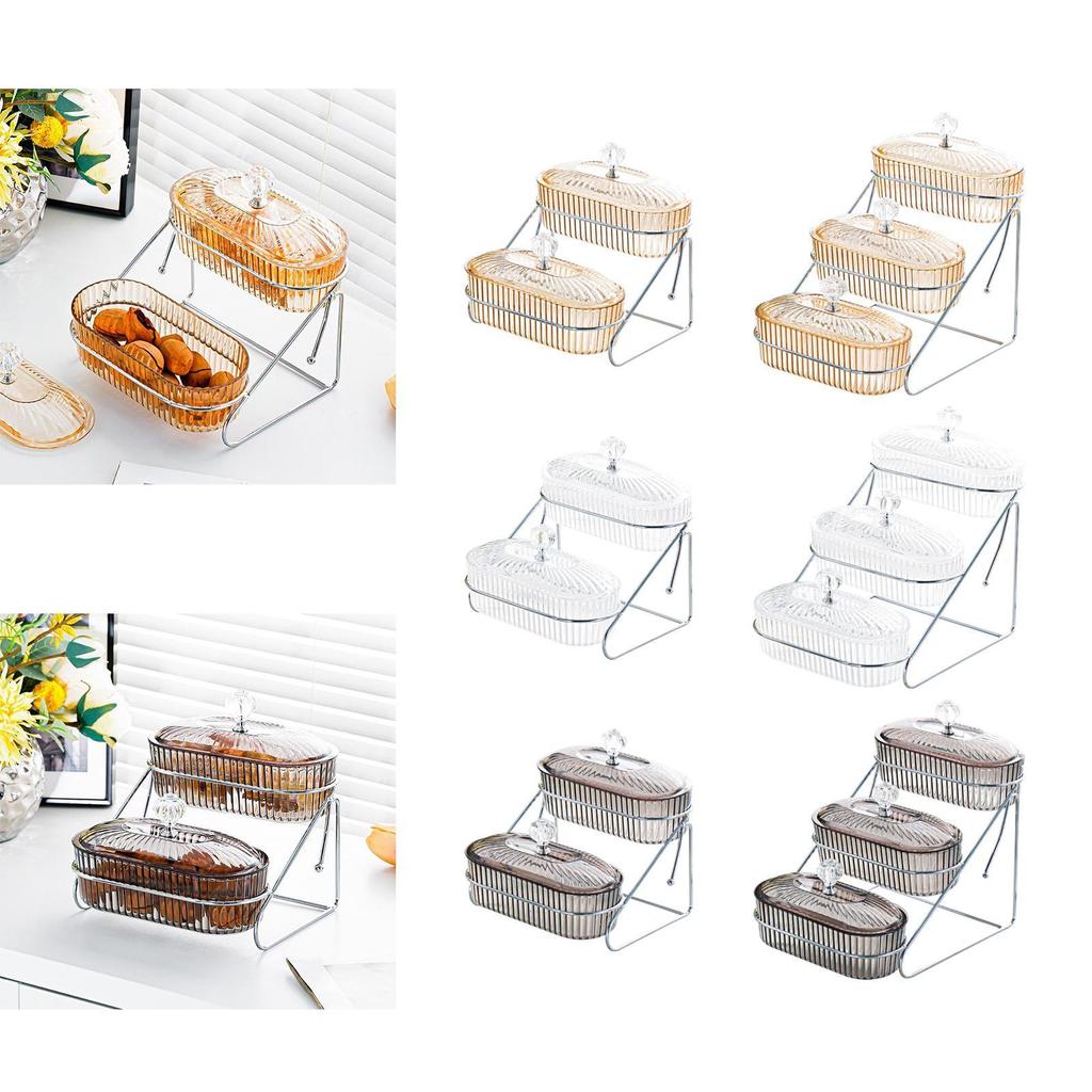 Fruit Bowl Dried Fruits Tray with Lid Decoration with Rack Appetizer Tray Salad